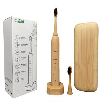 Bamboo Electric Toothbrushes Biodegradable Natural Eco-Friendly Compostable Vegan Reusable Wooden Tooth Brush With Bamboo Case