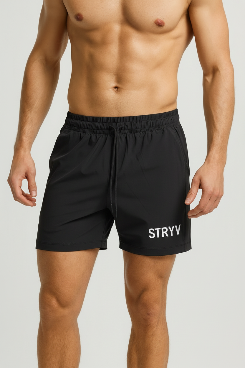 Black STRYV Athletic Shorts