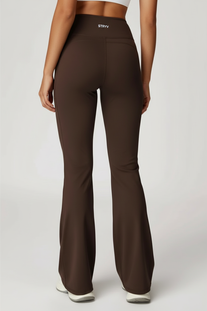 Brown STRYV Flare Pants Back View