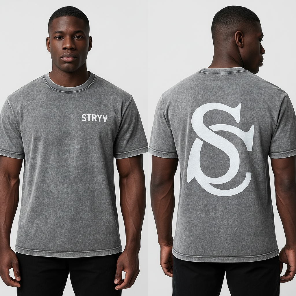 Medium Grey Ash Wash STRYV T-Shirt