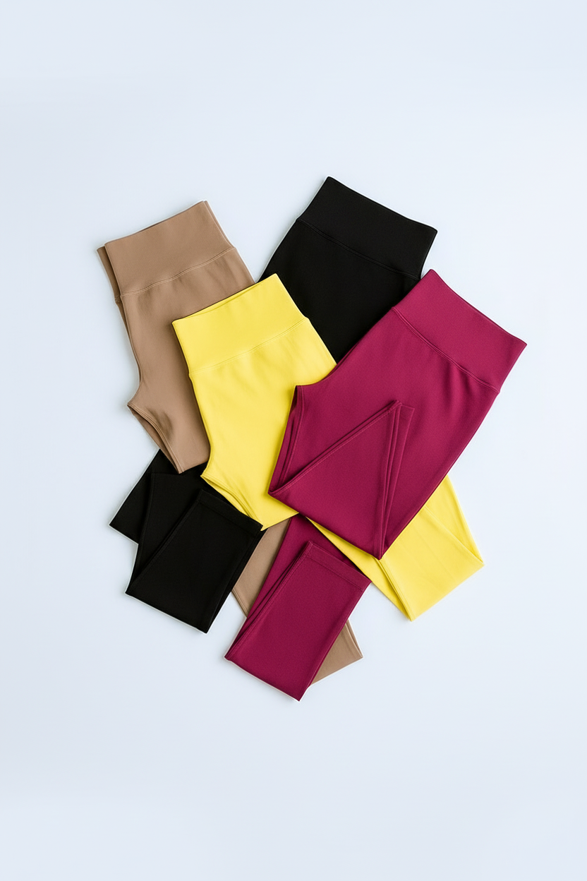 Seamless leggings flat lay composition